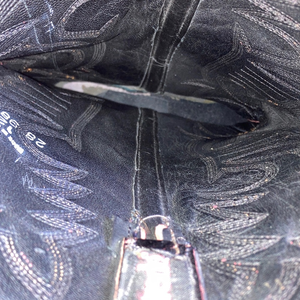 Laredo Embroidered Black Leather Western Cowboy Boots 12EE - Picture 6 of 6